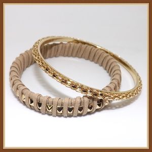 Two Torrid Sueded Gold and studded Bracelets